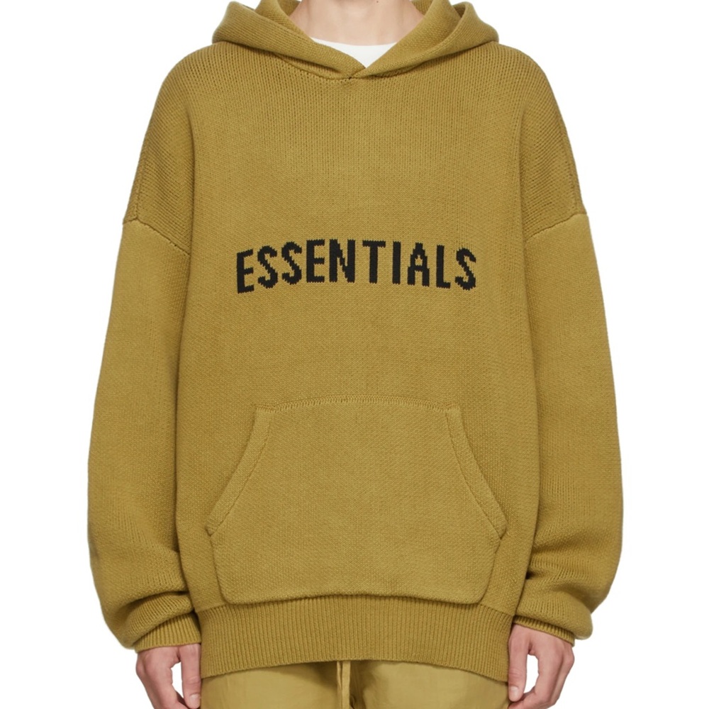 FEAR OF GOD ESSENTIALS Khaki Knit Hoodie